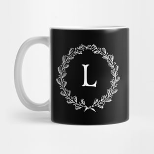 Beautiful Letter L Alphabet Initial Monogram Wreath Mug